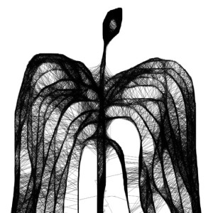 Autorska grafika nr 128 - Anioł - detal