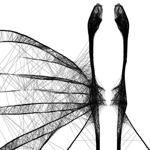 Autorska grafika nr 72 - abstrakcyjne anioły, detal