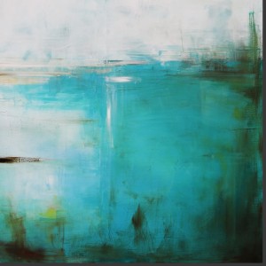 obraz olejny - Turkus i Biel II