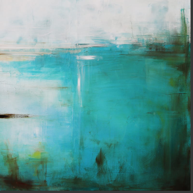 obraz olejny - Turkus i Biel II