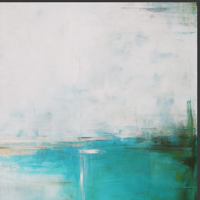 obraz olejny - Turkus i Biel II