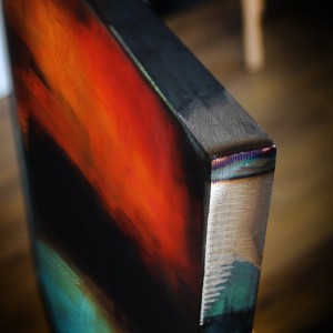 obraz olejny - Miedź i turkus IV