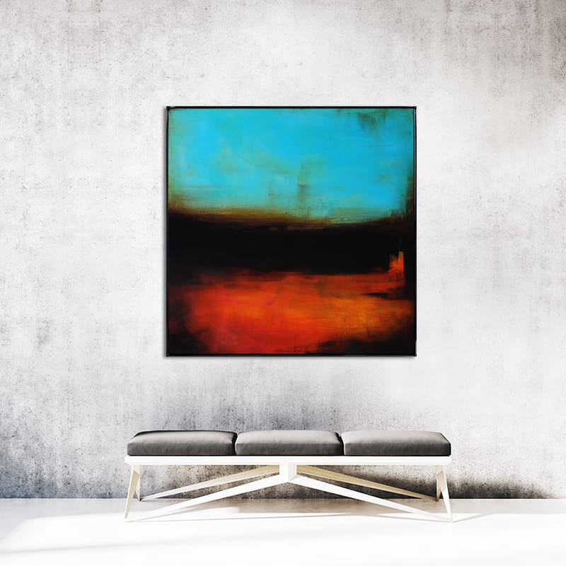 obraz olejny - Miedź i turkus IV