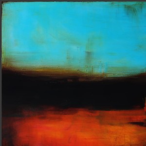 obraz olejny - Miedź i turkus IV