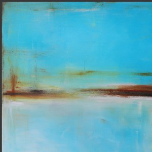 obraz olejny - Miedź i turkus V