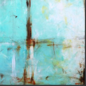 obraz olejny - Miedź i turkus I, detal