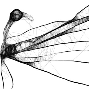 Autorska grafika nr 37 - abstrakcyjne anioły, detal