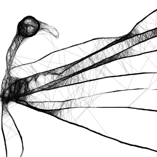 Autorska grafika nr 37 - abstrakcyjne anioły, detal