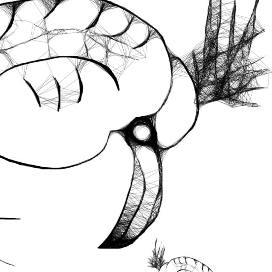 Autorska dziecięca grafika nr 33 - ptaszki, detal