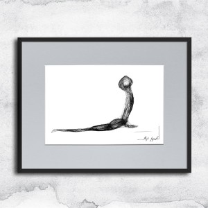 Autorska grafika nr 148 - Joga - czarnobiała grafika