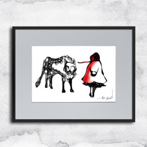 Autorska grafika nr 142 - inspiracja - Czerwony Kapturek