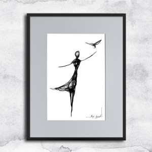 Autorska grafika nr 136 - kobieca grafika