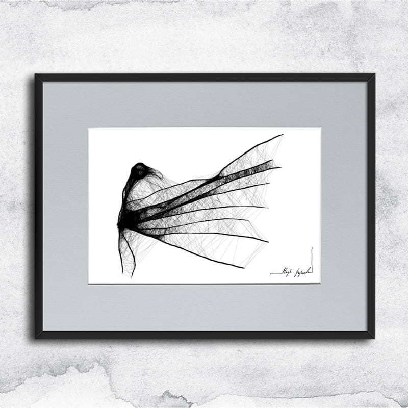 Autorska grafika nr 38 - abstrakcyjny anioł