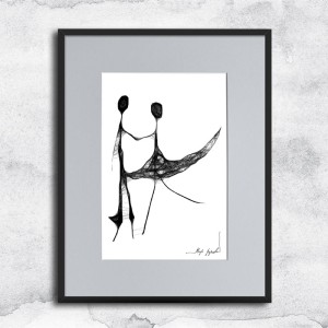 Autorska grafika nr 86 - para - grafika do sypialni