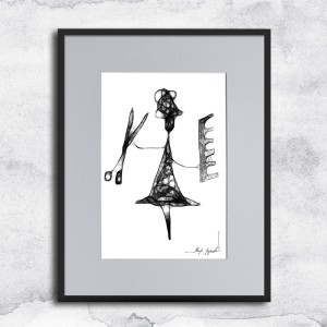 Autorska grafika nr 100 - szalone nożyczki