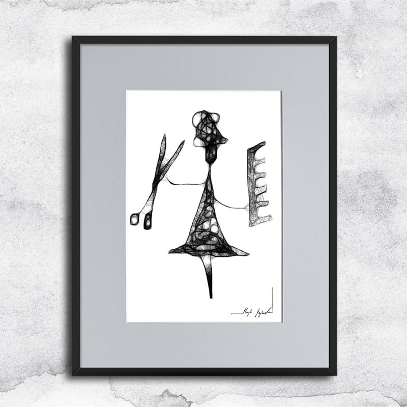 Autorska grafika nr 100 - szalone nożyczki