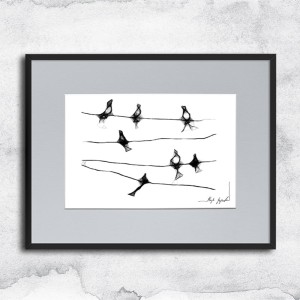 Autorska grafika nr 6 - ptaki