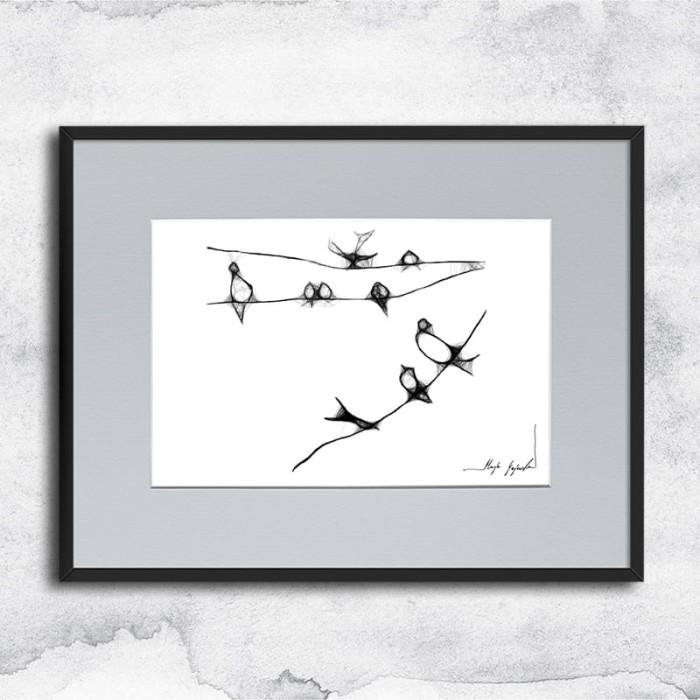 Autorska grafika nr 16 - ptaki