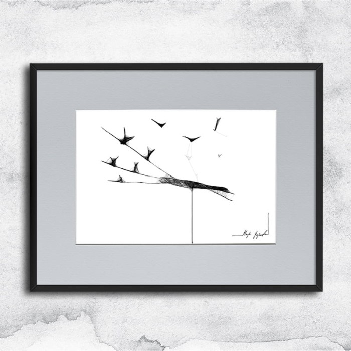 Autorska grafika nr 45 - ptaki