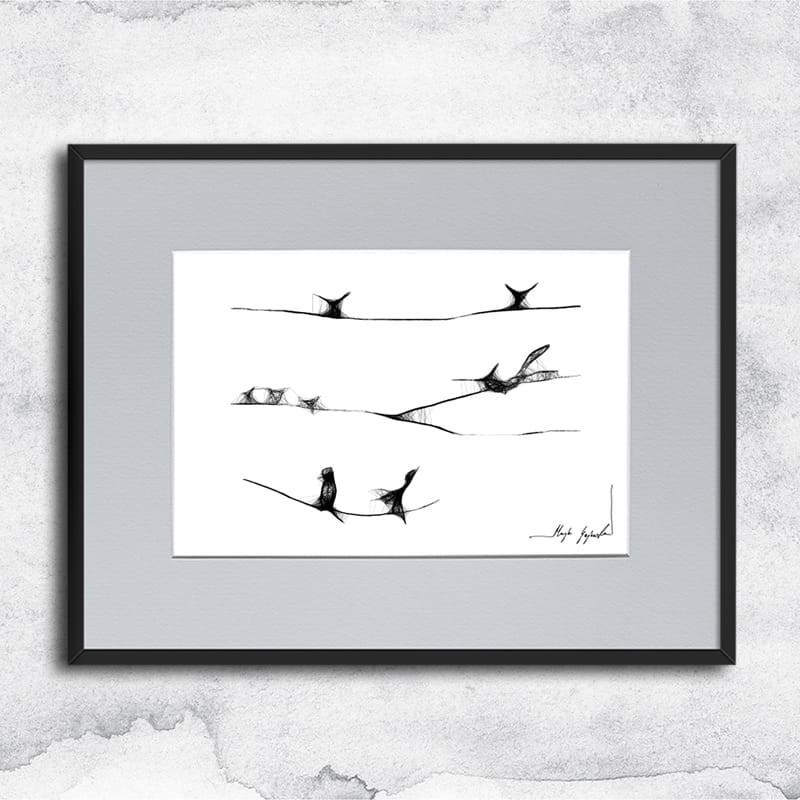 Autorska grafika nr 106 - ptaki