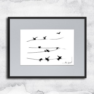 Autorska grafika nr 105 - ptaki