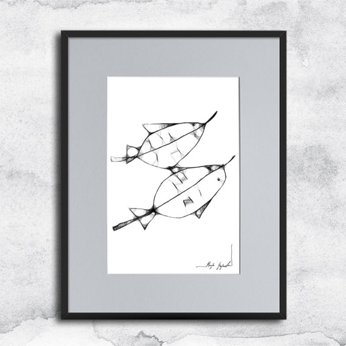 Autorska grafika nr 10 - Ryby