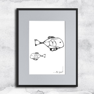 Autorska grafika nr 2 - Ryby