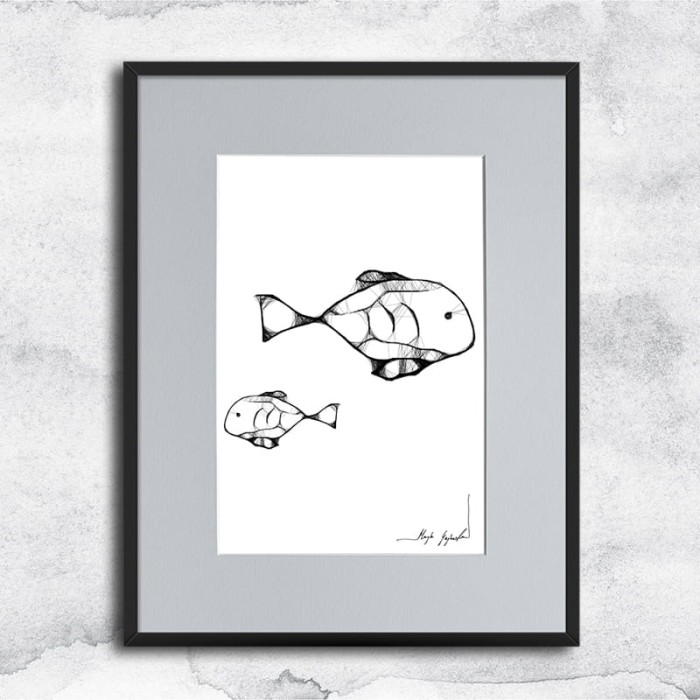 Autorska grafika nr 2 - Ryby