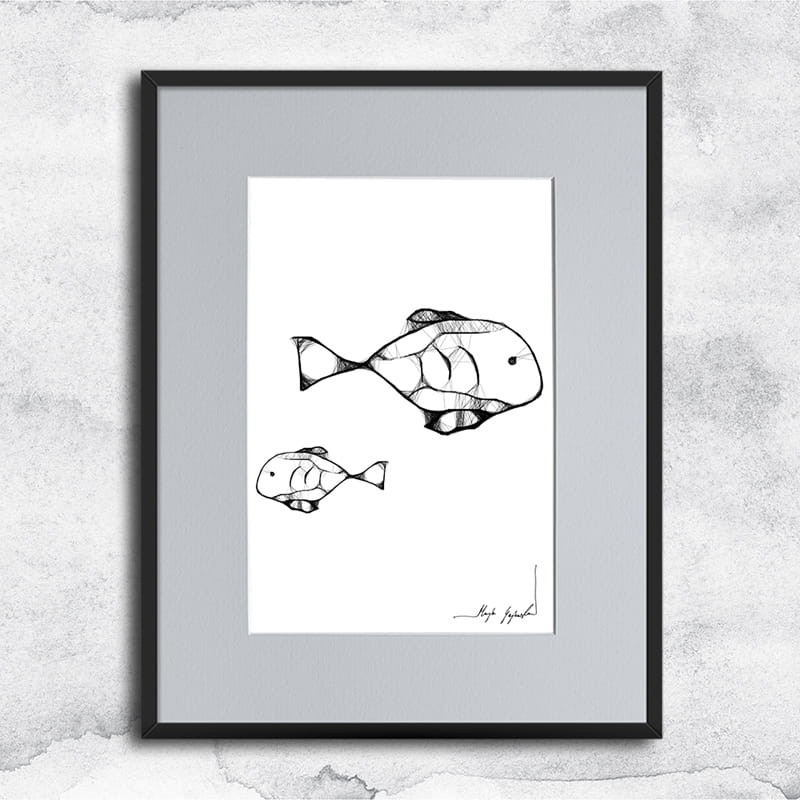 Autorska grafika nr 2 - Ryby