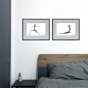 Autorska grafika nr 145 - Joga - na ścianie w sypialni
