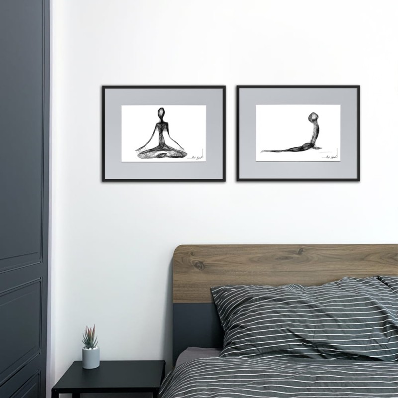 Autorska grafika nr 149 - Joga - w sypialni na ścianę