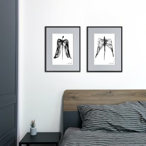 Autorska grafika nr 127 - Anioł - grafika w sypialni