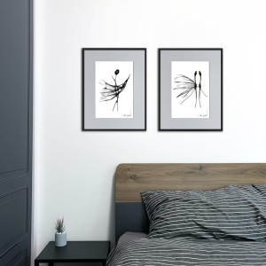 Autorska grafika nr 72 - abstrakcyjne anioły, grafika do sypialni