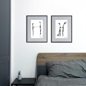 Autorska grafika nr 44 - Młoda Para, grafika do sypialni