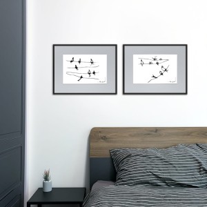 Autorska grafika nr 16 - ptaki, grafika do salonu
