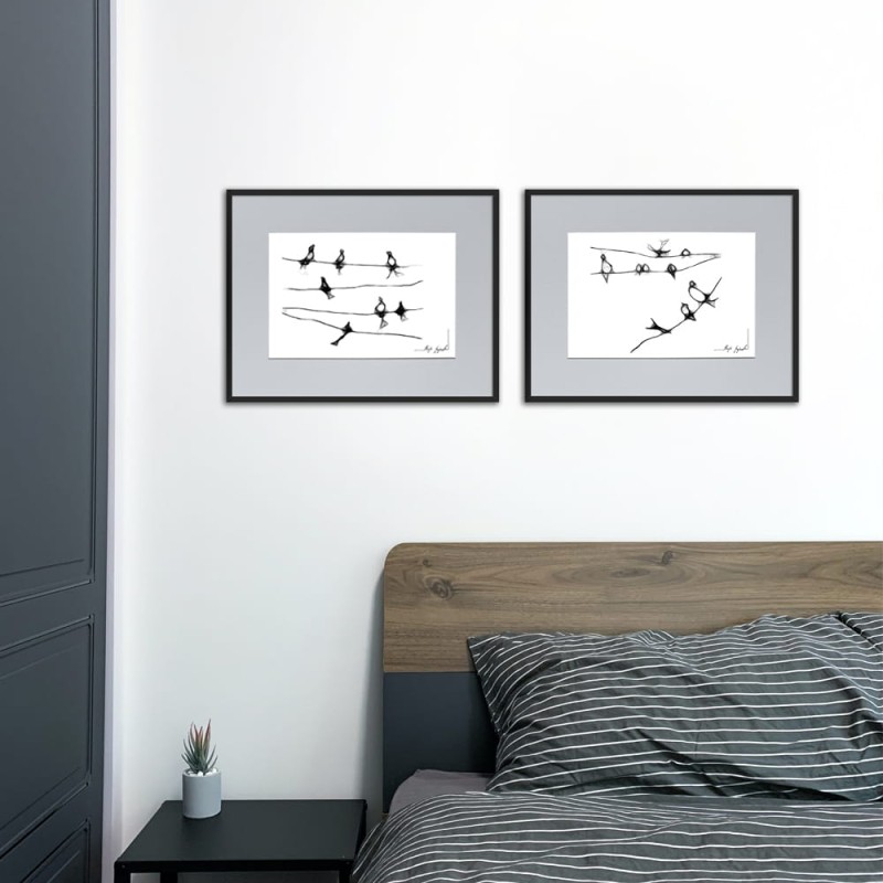 Autorska grafika nr 16 - ptaki, grafika do salonu