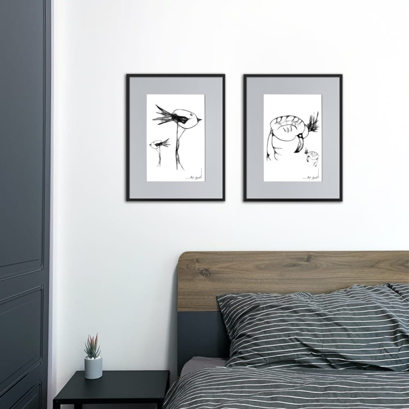 Autorska dziecięca grafika nr 33 - ptaszki, do pokoju dziecka