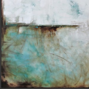 obraz olejny - Turkus, kasztan i biel I