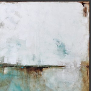 obraz olejny - Turkus, kasztan i biel I