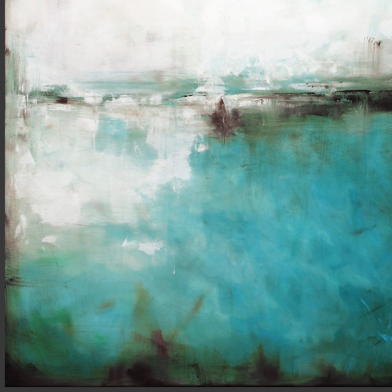 obraz olejny - Turkus i biel IX