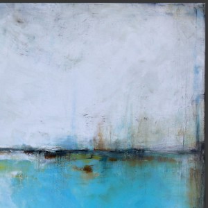 obraz olejny - Turkus i biel X