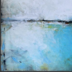 obraz olejny - Turkus i biel X