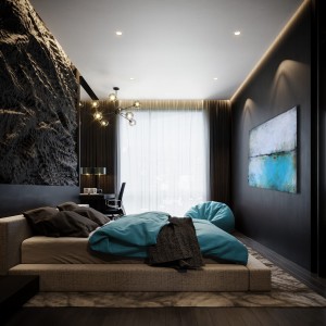 obraz olejny - Turkus i biel X