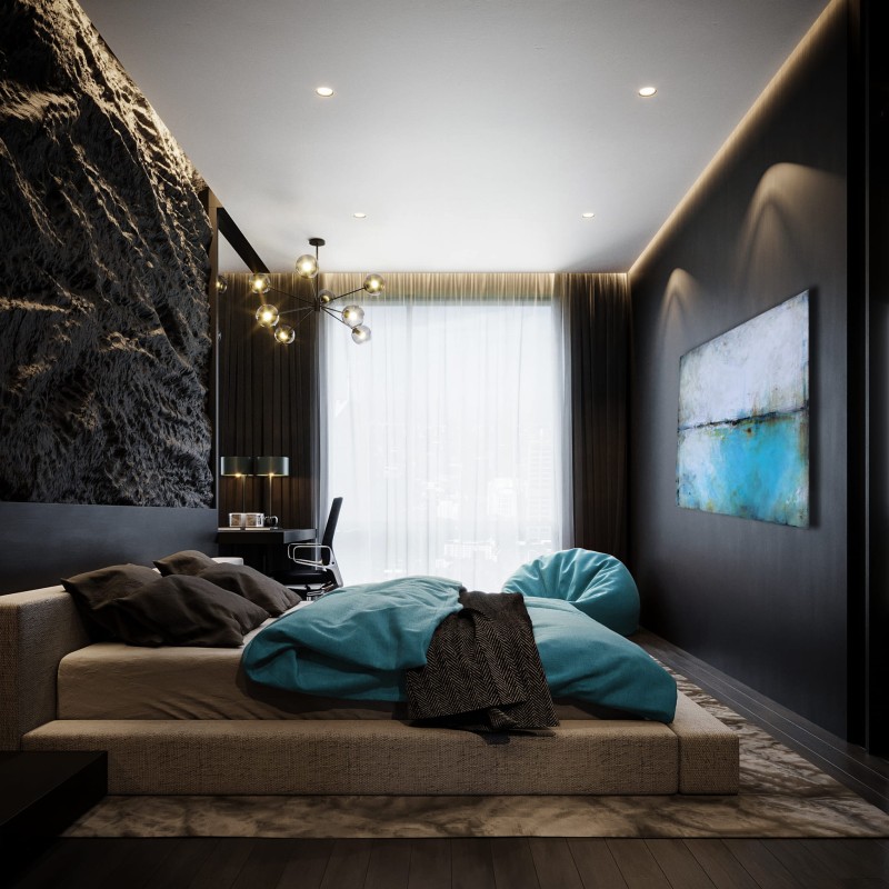 obraz olejny - Turkus i biel X