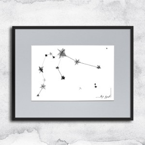 Autorska czarnobiała grafika nr 164 - Wodnik