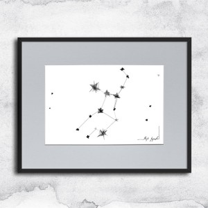 Autorska czarnobiała grafika nr 159 - Panna