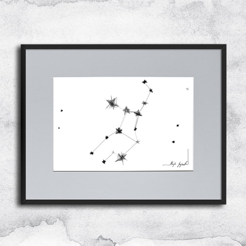 Autorska czarnobiała grafika nr 159 - Panna