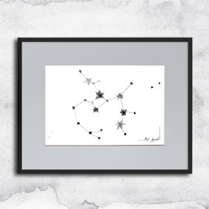 Autorska czarnobiała grafika nr 162 - Strzelec