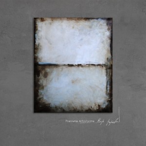 obraz olejny - Biel i siena VII