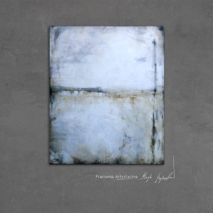 obraz olejny - Biel i siena VI